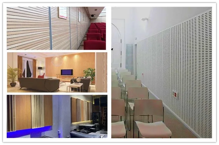 Perforated Strip Acoustic Wall Panels for Interiors