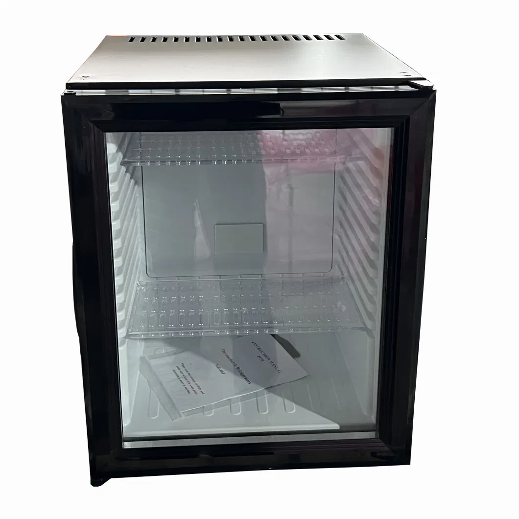 Table Top Mini Fridge Glass Door Minibar for Guest Room and Office