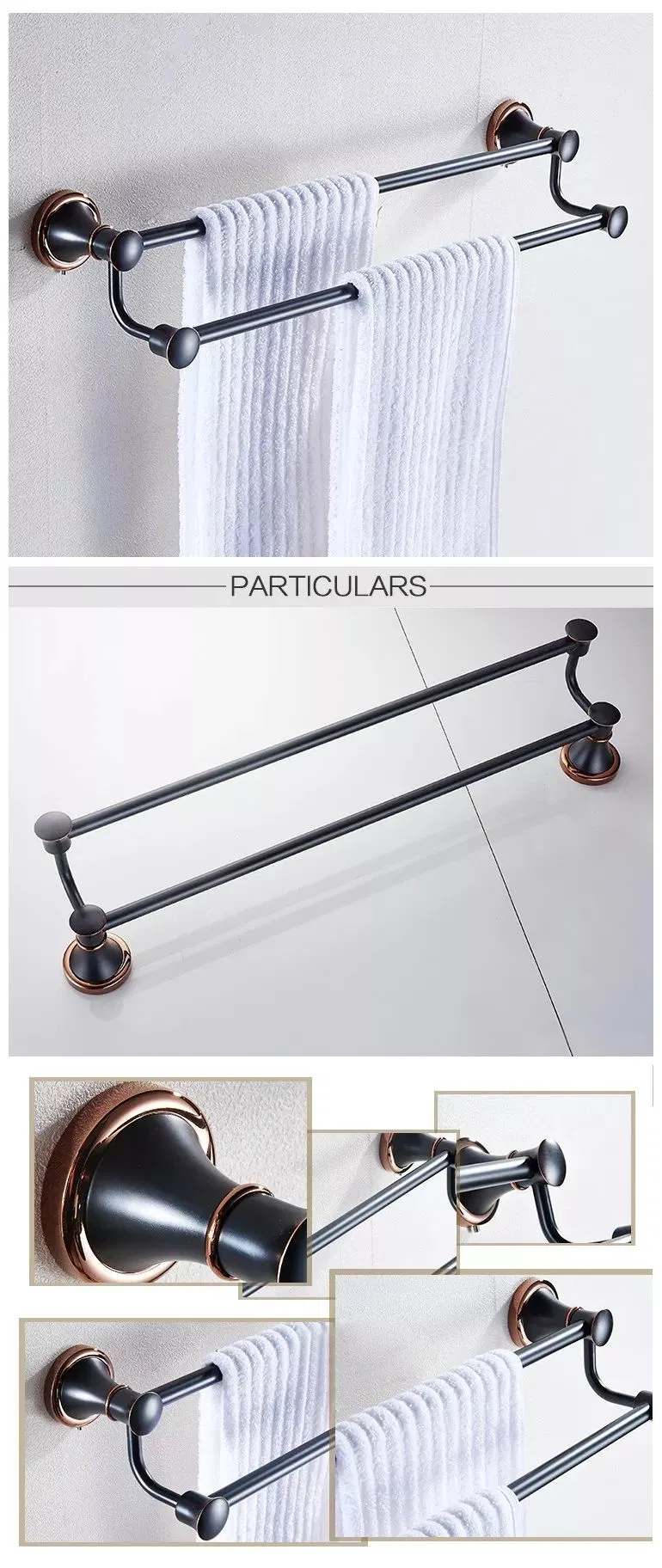 Bathroom Towel Rail Rose Gold Antique Black Dual Bath Towel Rack