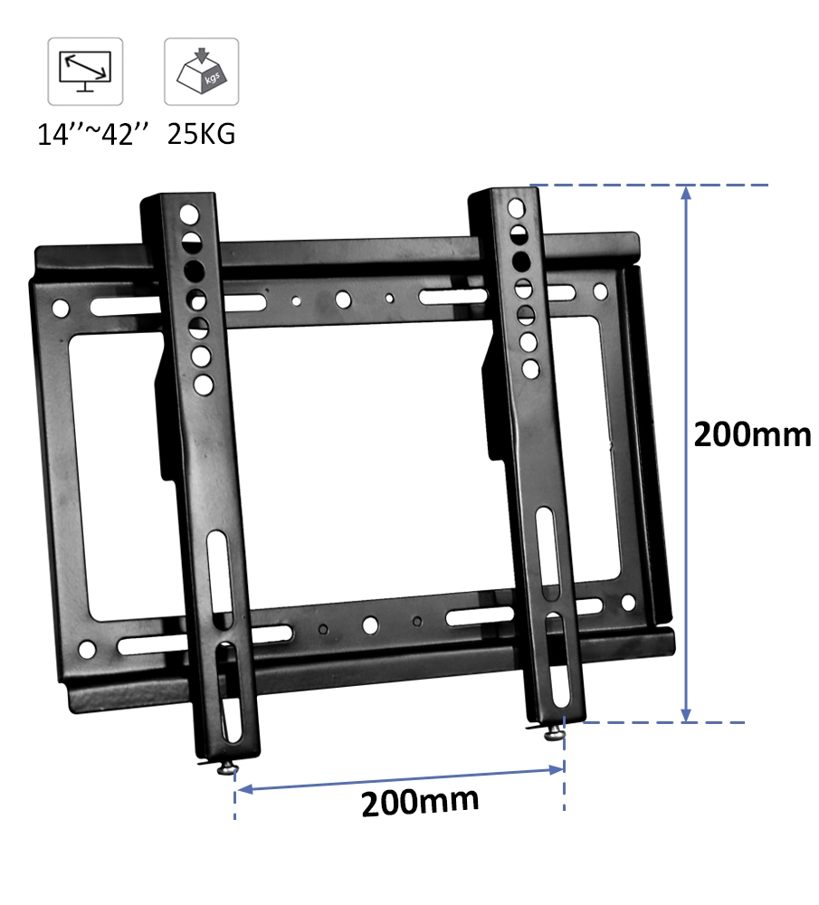 Mini Fix TV Wall Holder 14 17 19 32 34 42 Vesa 200*200mm Adjustable Height Wall TV Mount Hidden LED LCD Wall Mount TV Rack