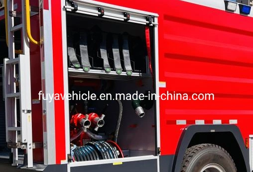 Sinotruk HOWO 4X2 Fire Engine Truck 5tons 5cbm 5000liters Water Tank Fire Rescue Truck with 5 Tons Powerful Crane for Sale