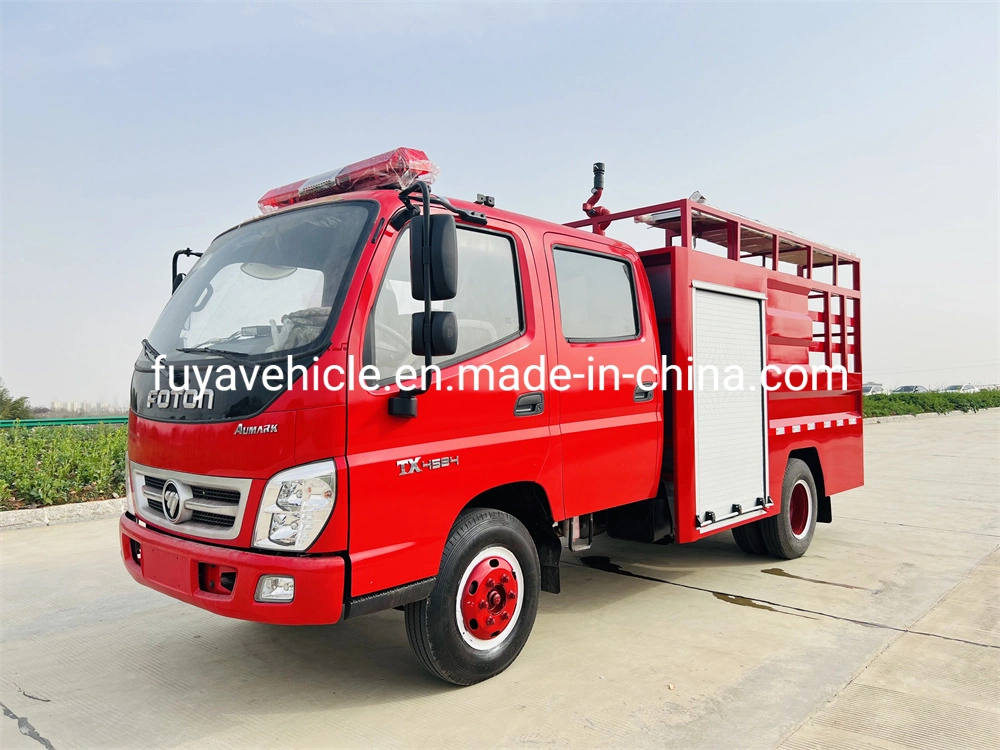 Cheap Price Foton Double Row Cabin 3000L Water Tanker Fire Flighting Truck/ Fire Engine Truck on Sale