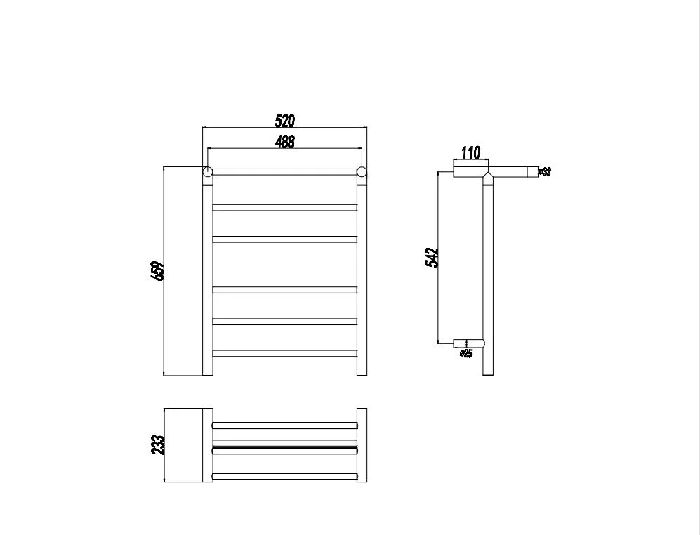 Electric Towel Rail for Bathroom Wall Mounted Drying Rack Plug-in Electric Heated Towel Rack Stainless Steel Round 5 Bars Bath Towel Heater