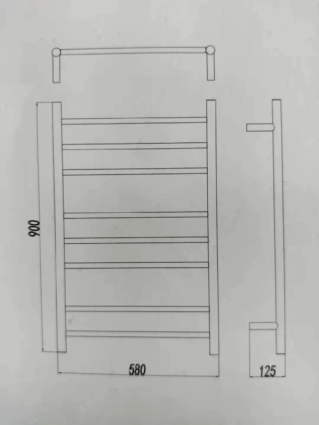 Towel Warmer Matt Black for Bathroom Wall Mounted Bath Towel Heater Plug-in Electric Heated Towel Rack Stainless Steel Round 8 Bars Drying Rack