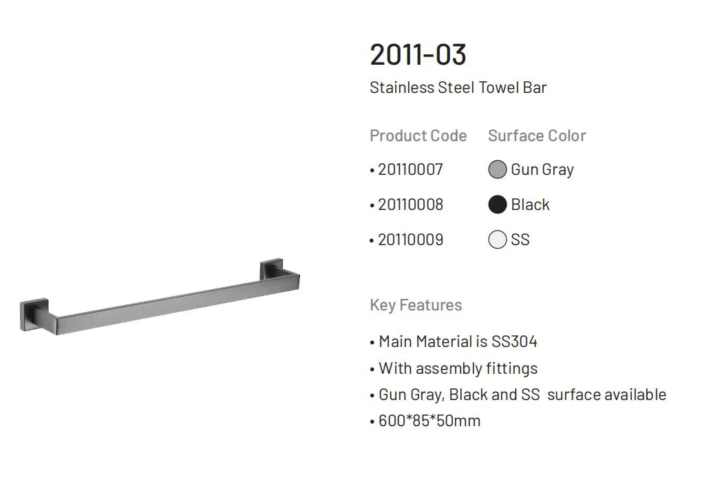 Custom 24 Inch Towel Rack with Towel Bar Stainless Steel Towel Rails Wall Mounted for Bathroom