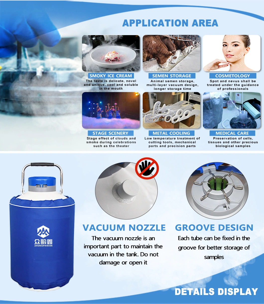 China Yds 15 Liquid Nitrogen Tank Animal Frozen Semen Storage