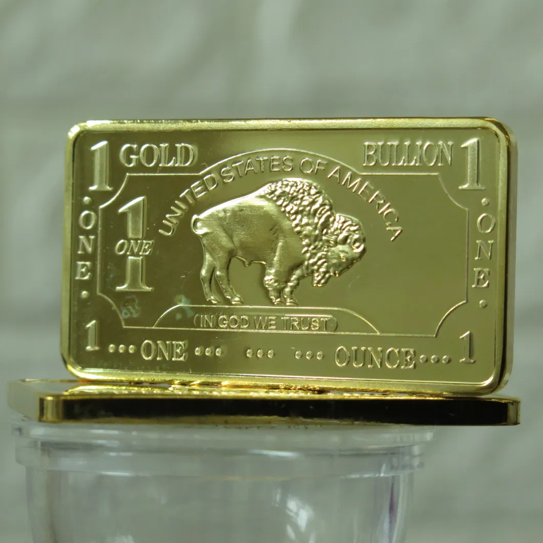 1 Gram Gold Plated Pure Siver Buffalo Bar