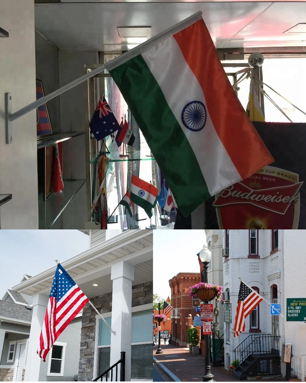 Wholesales Manufacture Universal Adjustable Wall Banner Mount Aluminum Metal Flag Wall Bracket Flag