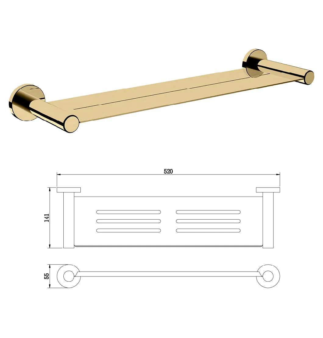 Bathroom Accessories Wall Mounted Stainless Steel Bathroom Rack