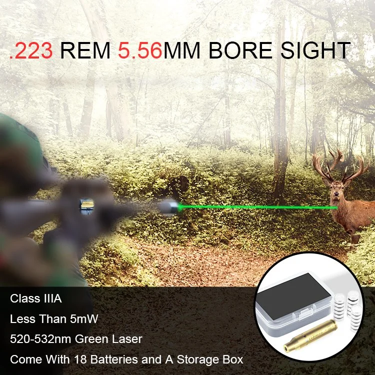 Tactical Green DOT Laser Sight 223nm Brass Bullet Green Laser Calibrated Fire Aiming Training Hunting Accessories