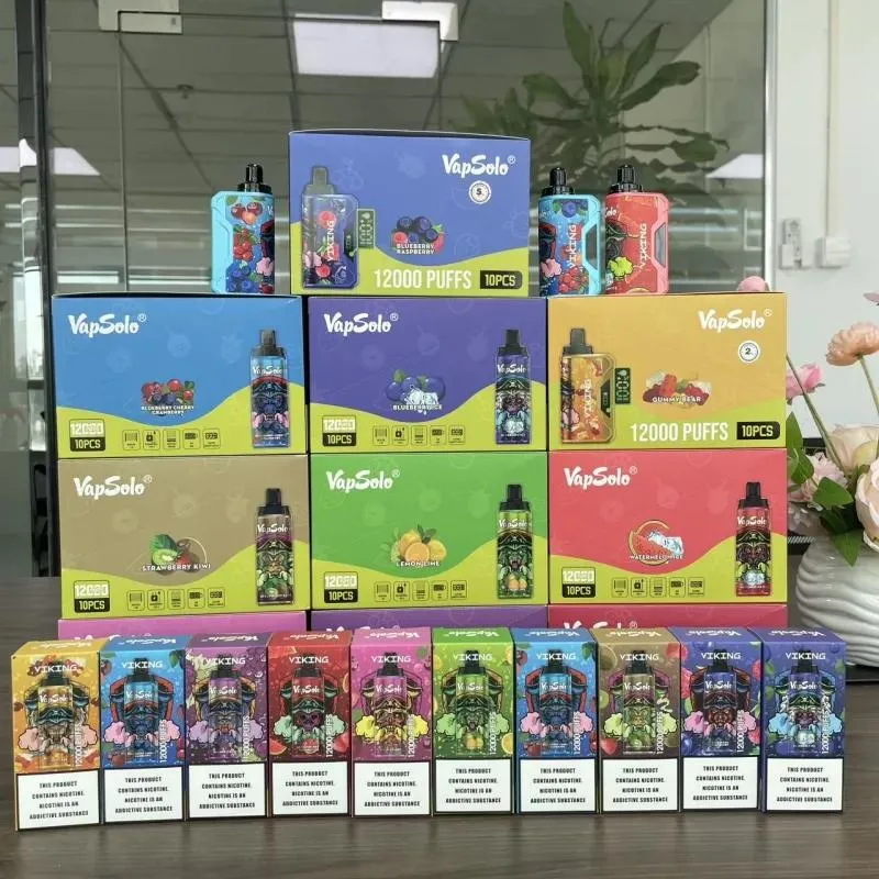 EU Warehouse Vap Solo Wholesale Shisha Pen 12000 Puffs 10000 15000 10K 12K 15K Puff Bar Disposable Vape Digital Display Screen Rechargeable Prefilled Vapers