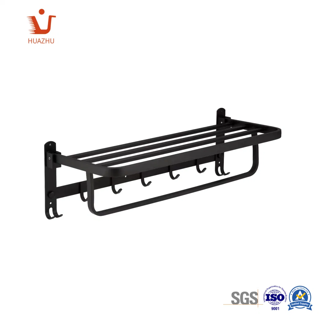 Wall Mounted Stainless Steel Metal Bath Accessories Towel Rack Shelf