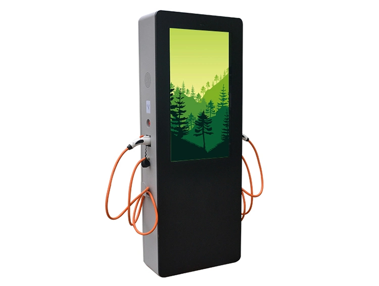 43 Inch Intelligent Double Gun Charging Pile Outdoor Advertising Machine Android Digital Signage Electric Bus Media Player