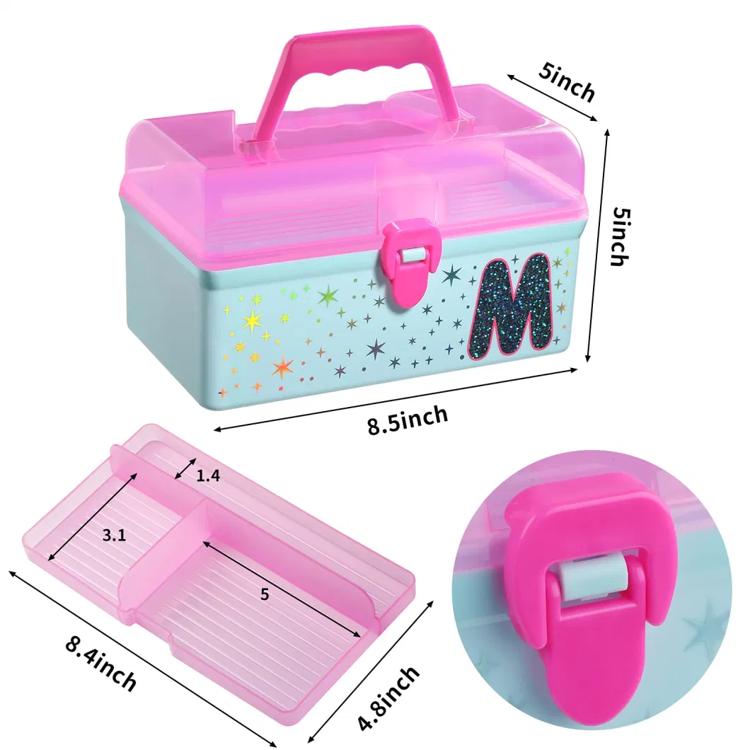 Plastic Art Box Hair Accessories Organizer for Girls Toy Storage Box Craft Supplies and Cosmetics Storage Box