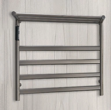 Stainless Steel 304 Heated Towel Drying Rack Wall Mounted Electric Towel Rack with Top Shelf Frequency Conversion Heater for Bathroom