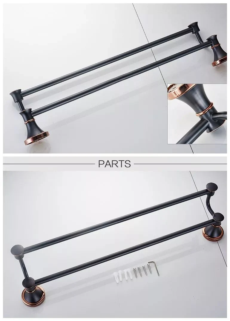 Bathroom Towel Rail Rose Gold Antique Black Dual Bath Towel Rack