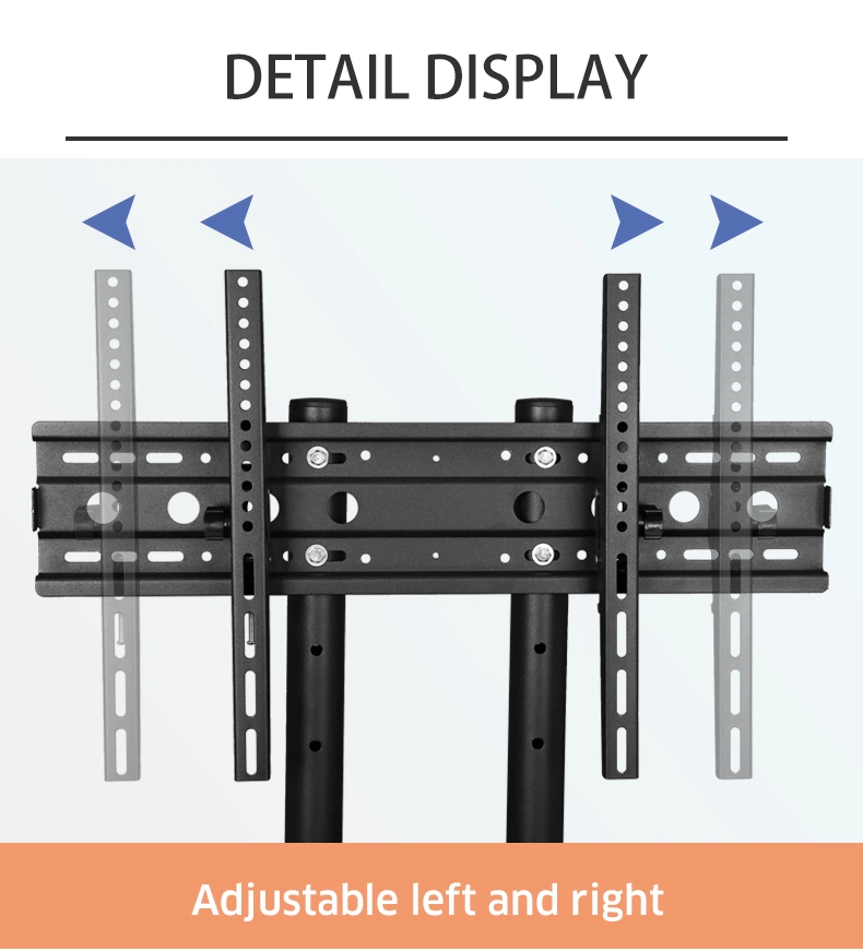 Portable Office Accessories Vesa 600*400 Adjustable LED LCD TV Mount Stand Cart Tilt TV Trolly Stand with Four Wheels