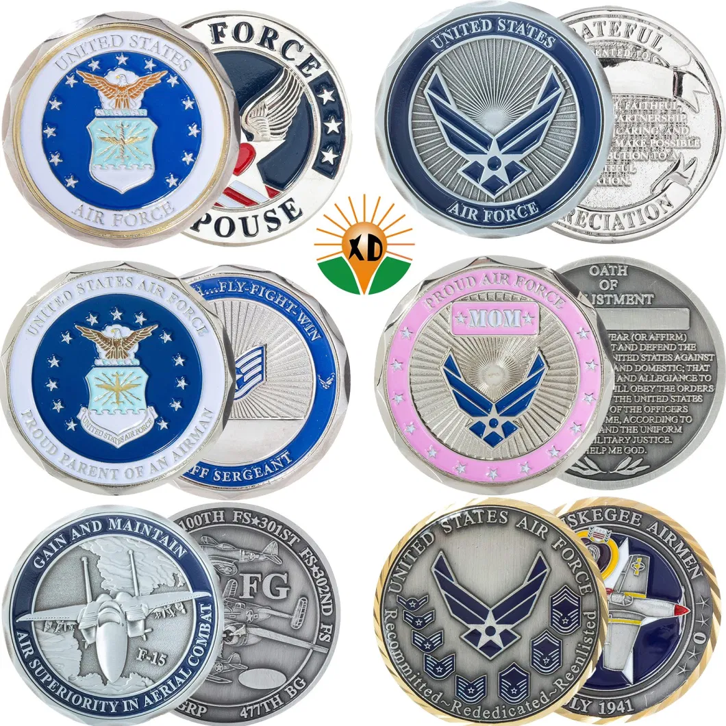 Us Air Force Metal Souvenir Army USA China Wholesale Promotion Gift Zinc Alloy Metal Coins Custom Military Medallion Customized Design Challenge Coin