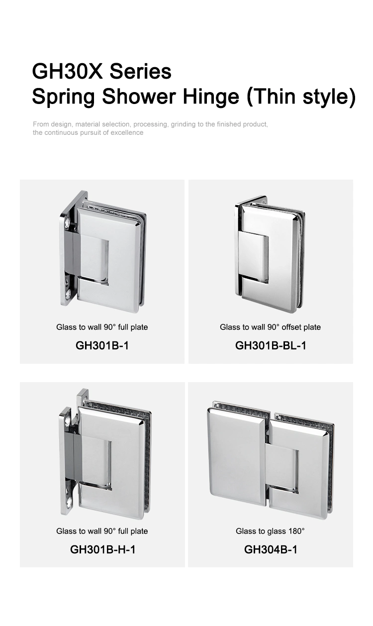 Wholesale High Quality Frameless Standard Brass Shower Door Hinge Gh301b-1