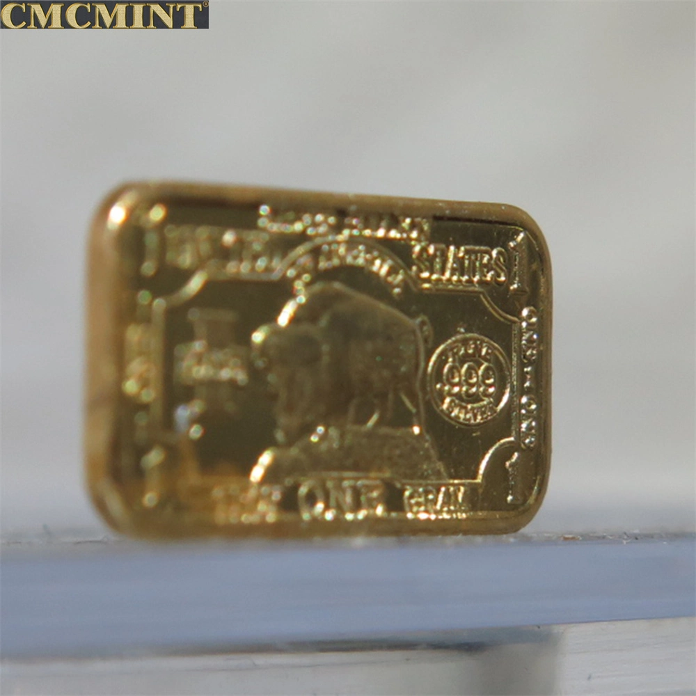 1 Gram Gold Plated Pure Siver Buffalo Bar