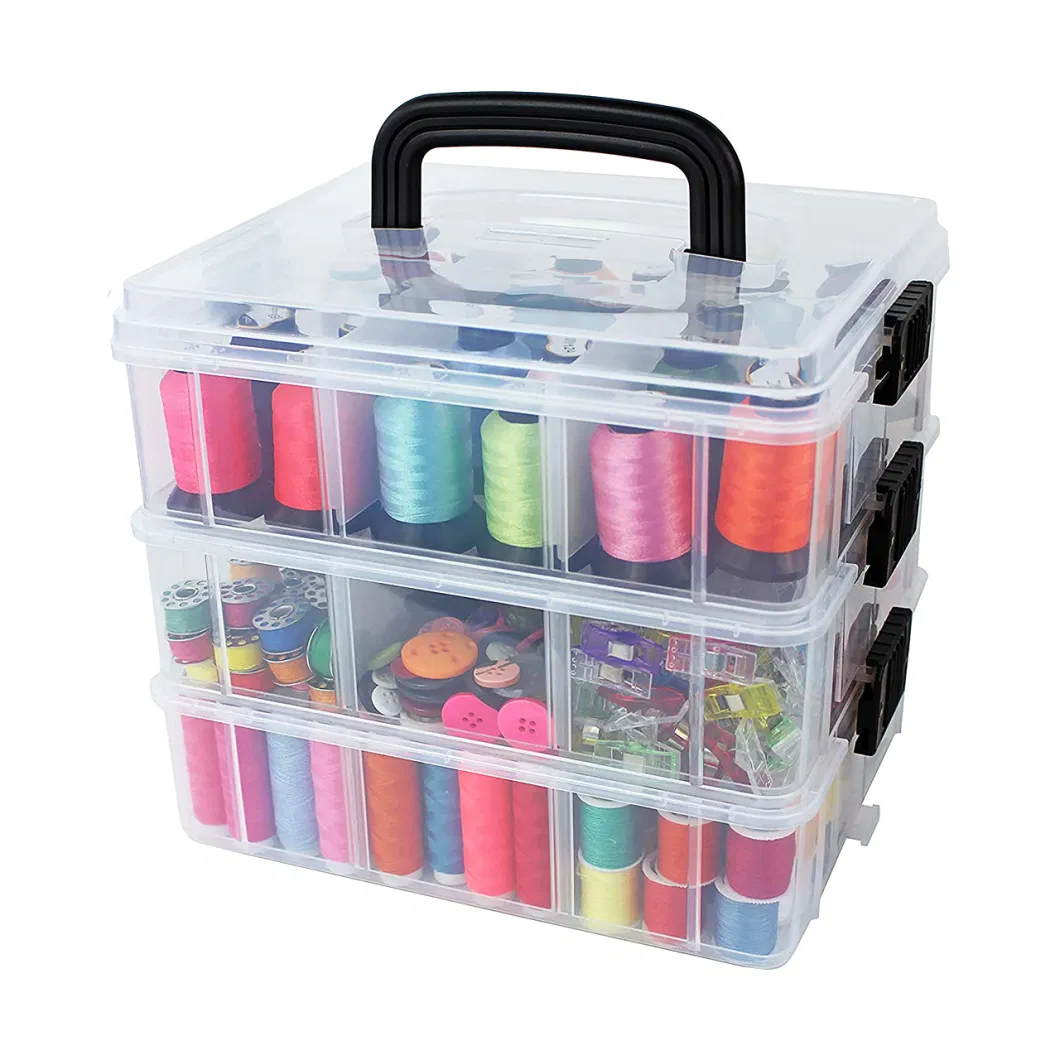 Bins Stackable Storage Container with Clear Large Craft Storage Craft Organizers and Storage Bead Organizer Box