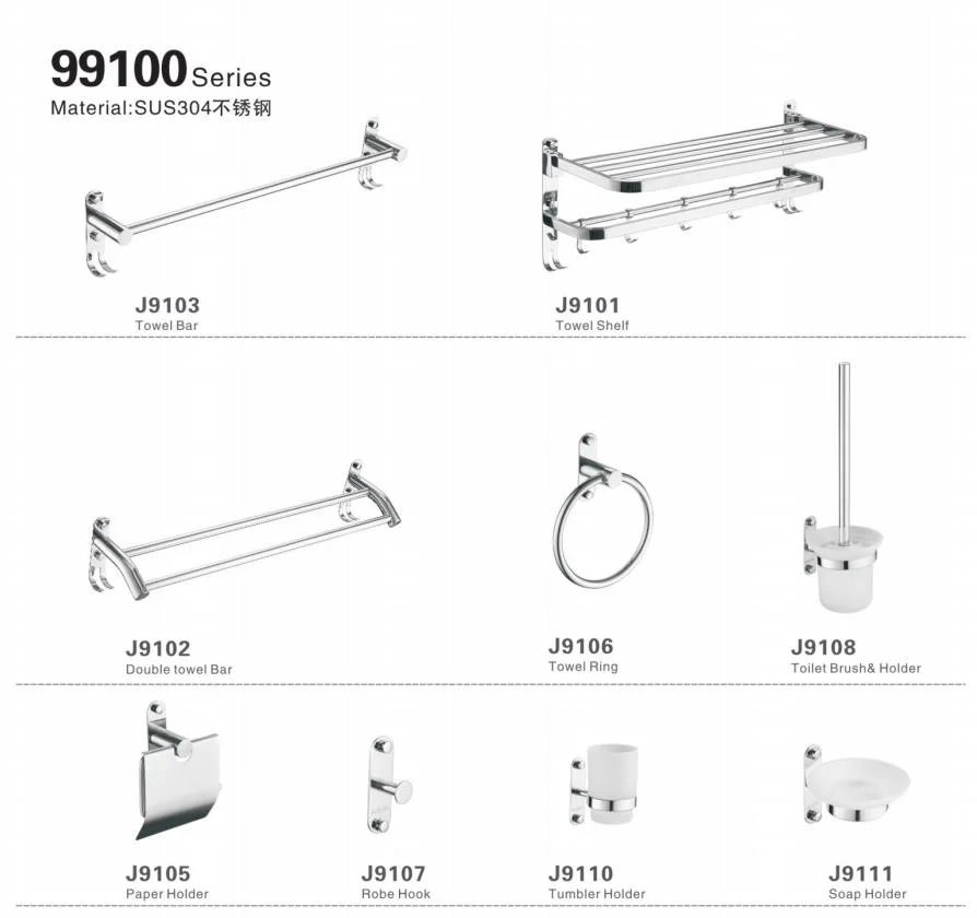 Stainless Steel Bathroom Hardware Accessories Sets From Chinese OEM Manufacturer