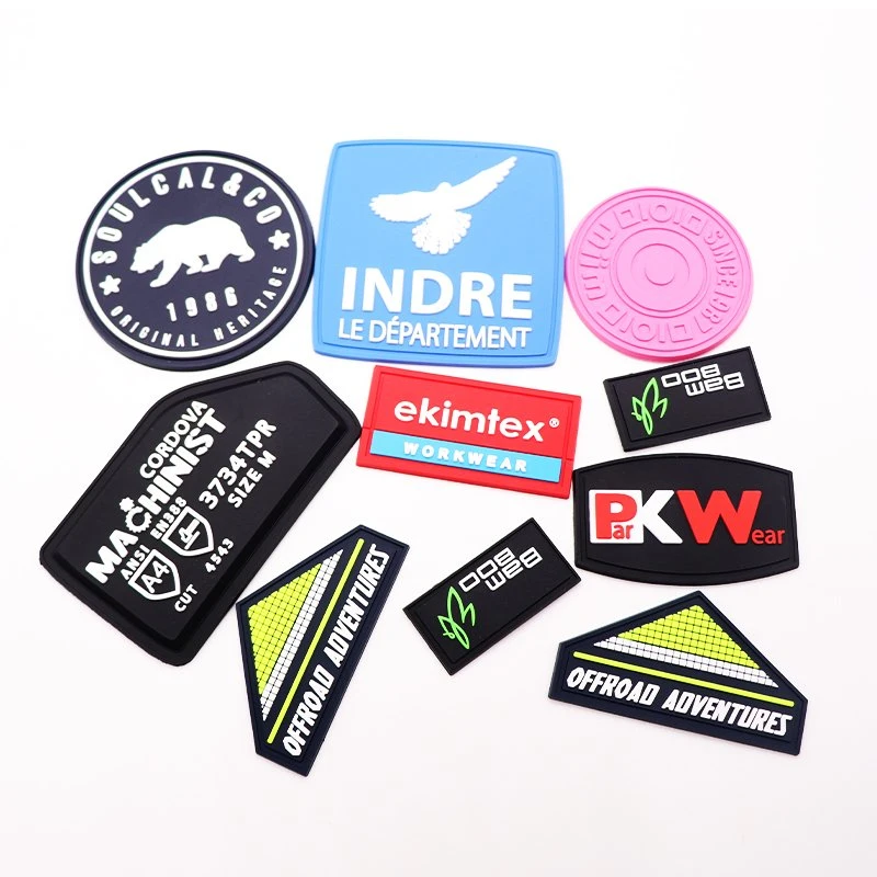 Promotion Custom Logo 3D Clothing PVC Label Rubber Tag Garment Accessories