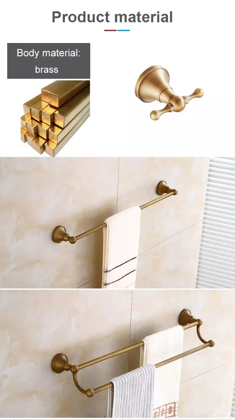 Brass Towel Bar Wall-Mounted Bathroom Holder Adhesive Force Bathroom Single/Double Bars Towel Bar Bathroom