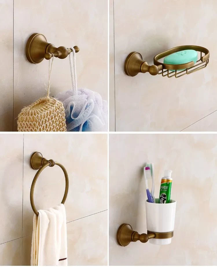 Brass Towel Bar Wall-Mounted Bathroom Holder Adhesive Force Bathroom Single/Double Bars Towel Bar Bathroom