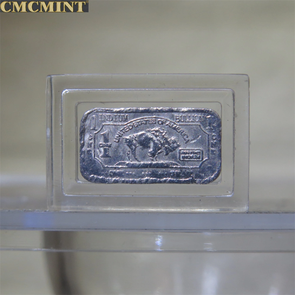 1 Gram Indium Buffalo Coins with Plastic Case Packing