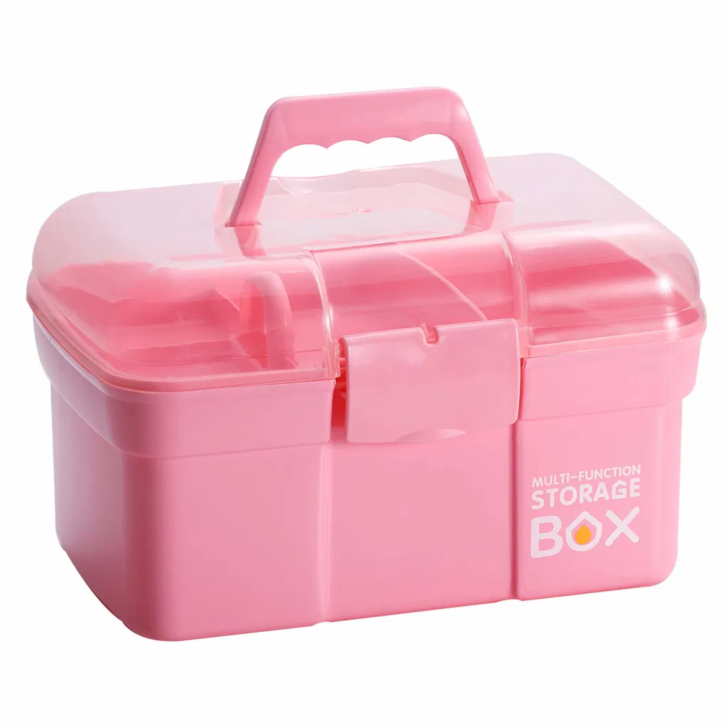 Plastic Storage Box with Removable Tray Multipurpose Organizer and Storage Case for Art Craft and Cosmetic