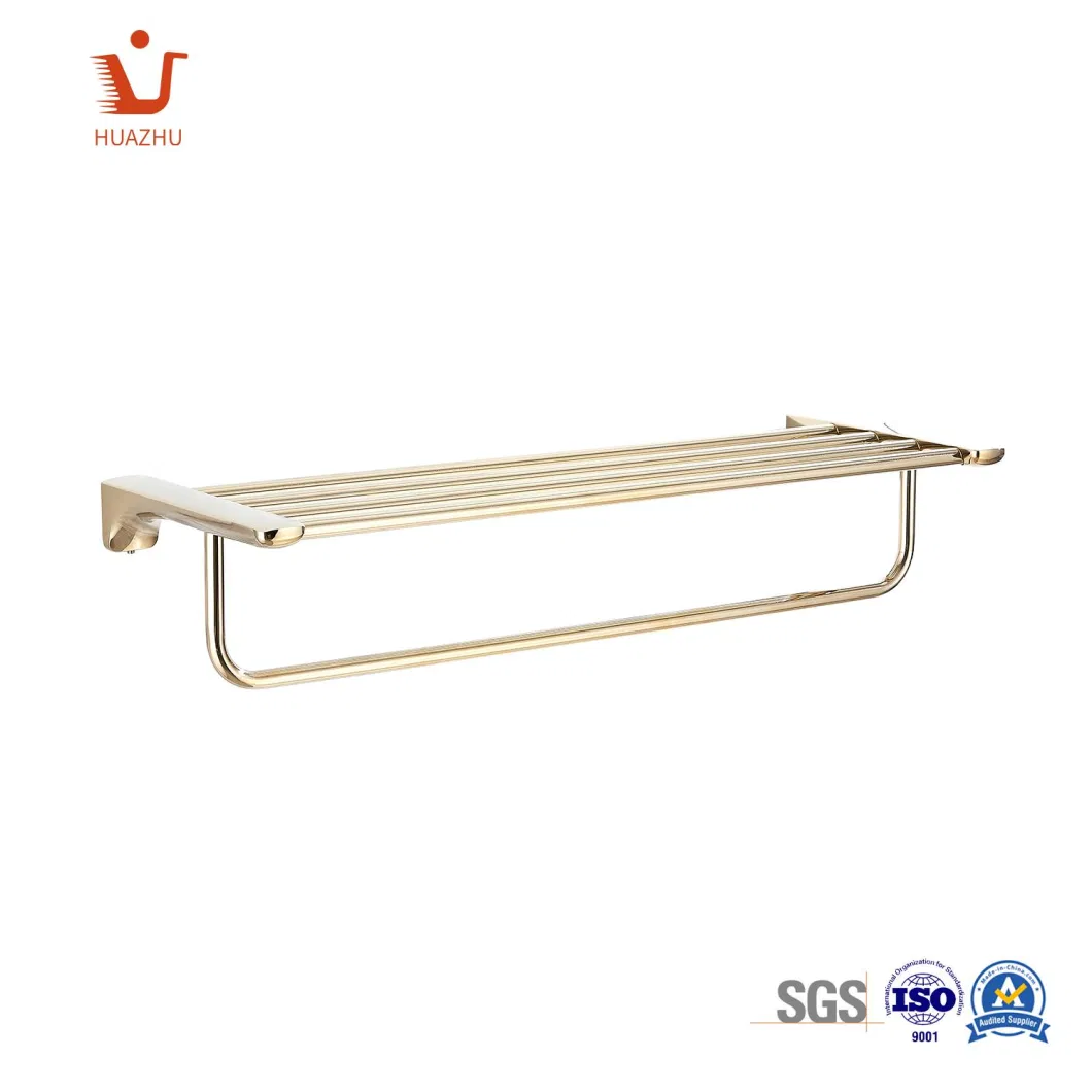 Wall Mounted Stainless Steel Metal Bath Accessories Towel Rack Shelf