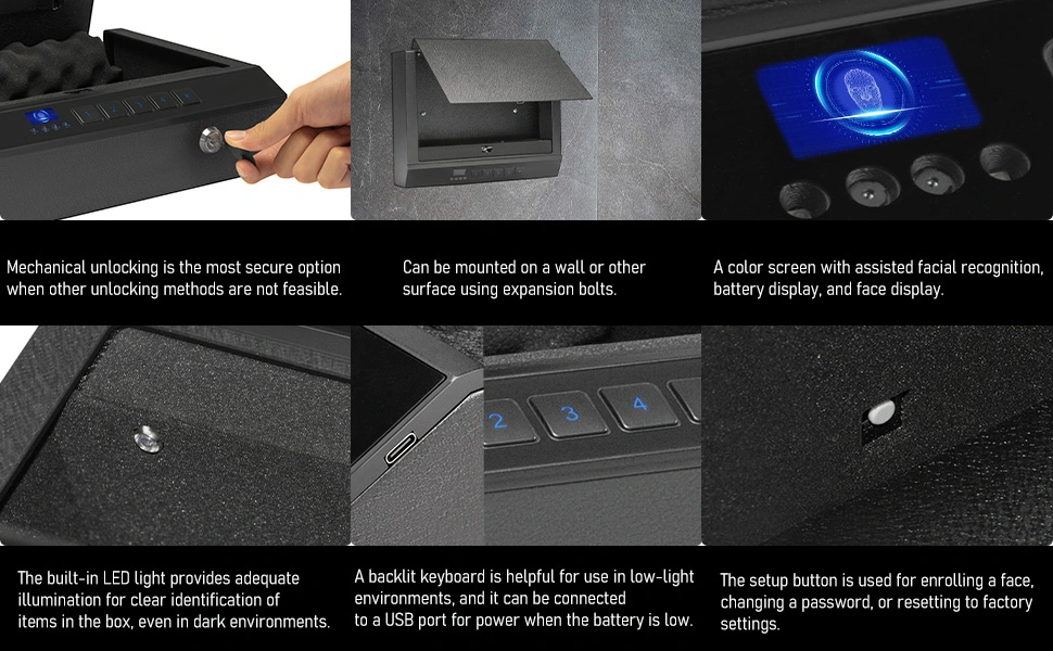 Safewell Auto Open Biometric Fingerprint Safes Advanced Facial Recognition Gun Safe for Rifles