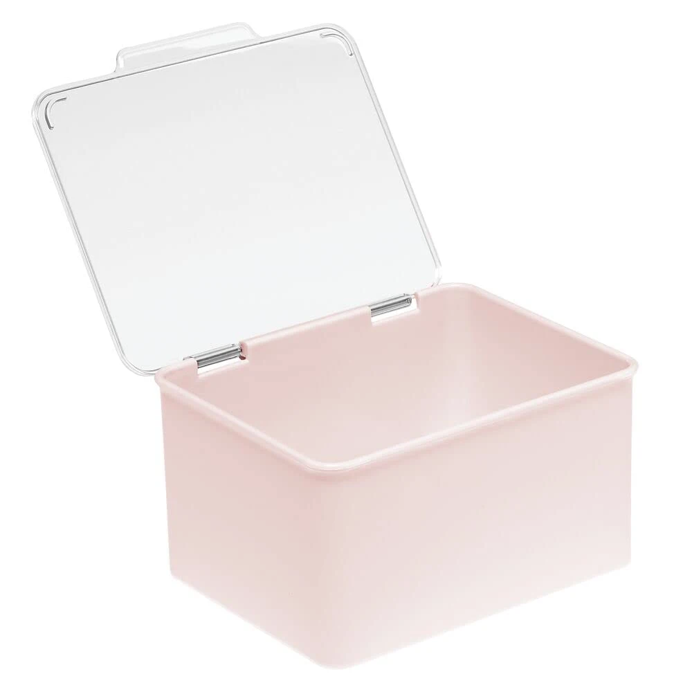 Plastic Stackable Box Household Storage Container with Attached Hinged Lid Organizer for Entryway Closet Kitchen Bathroom Garage Kid&prime;s Room Craft Room