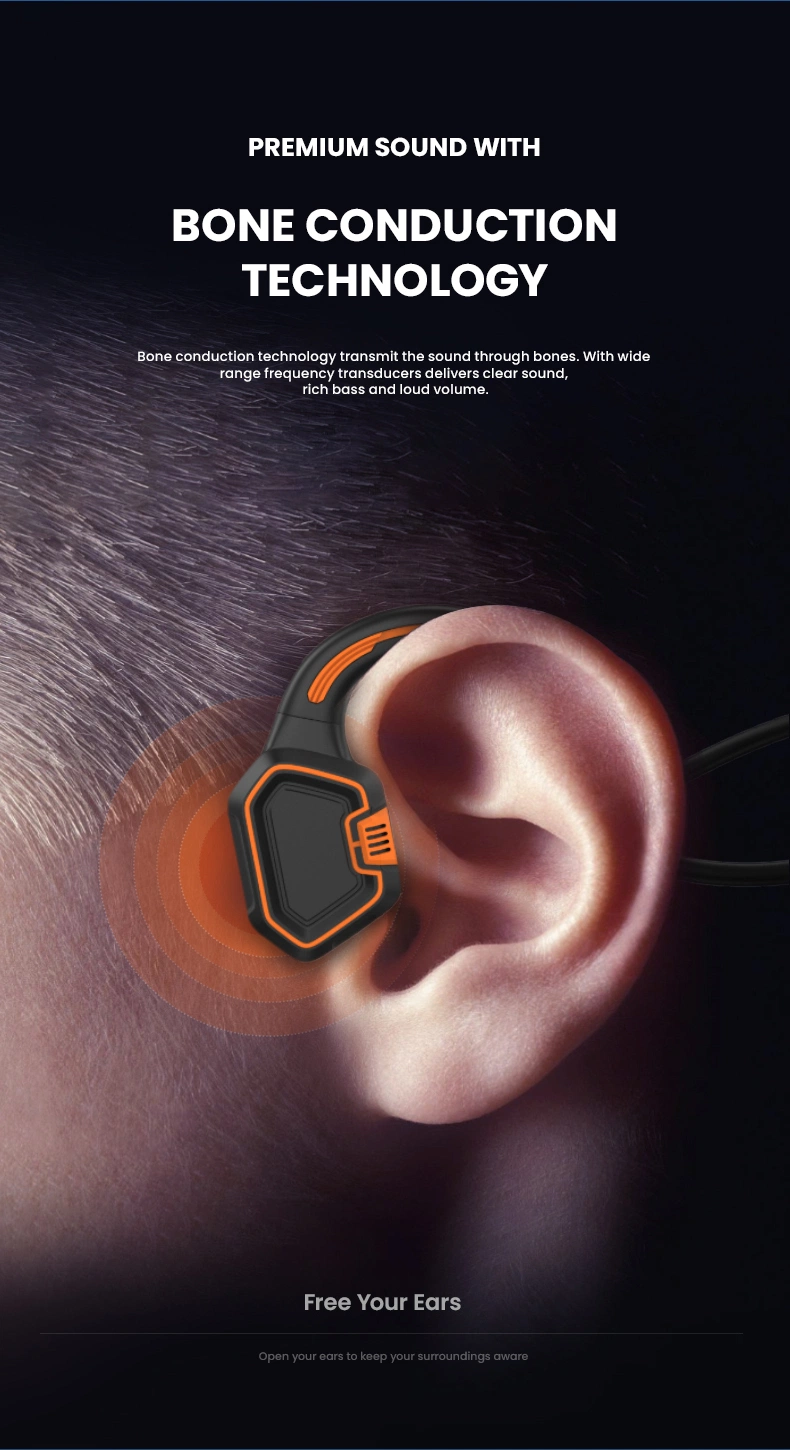 Protect Privacy Open-Ear Running Wireless Headset Bone Conduction Earphone Neckband Earphones