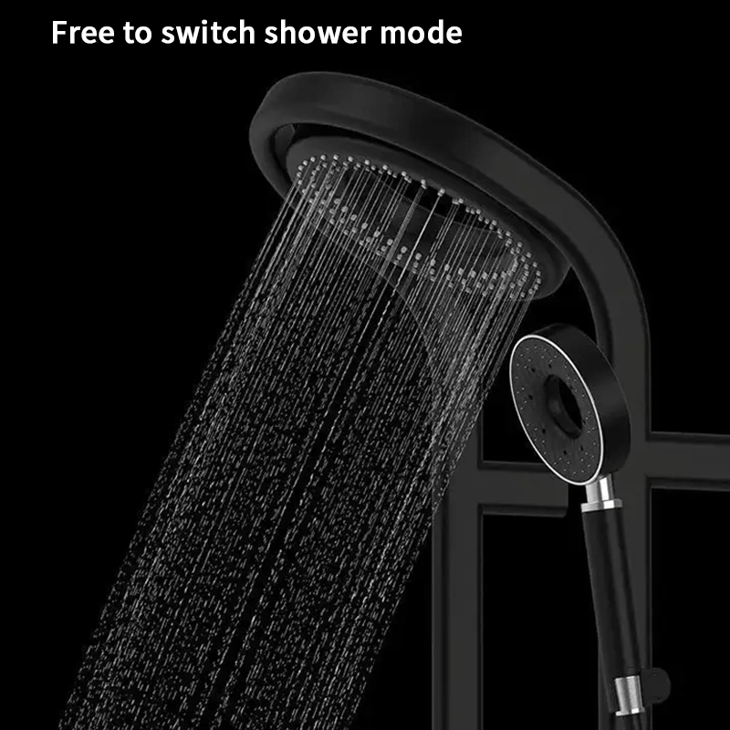 Small Backbasket Shower Home Bath Shower Set Digital Display Constant Temperature Shower Set Gun Gray Cream Air Storage Rack Copper