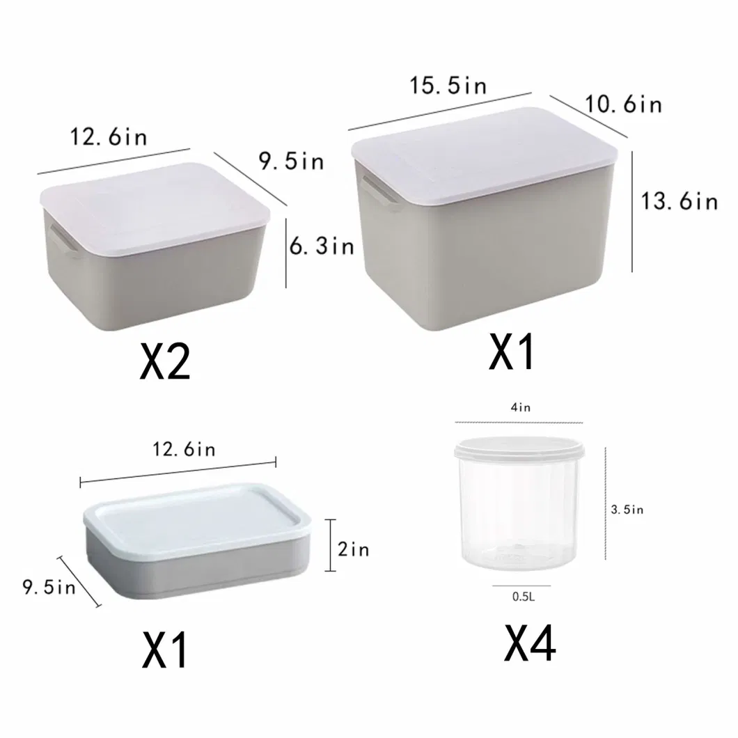 Dormitory Bedroom Underwear Storage Box Sealed Cans Plastic Household Dustproof Wardrobe Underwear Finishing Artifact Can Be Superimposed 8 Sets