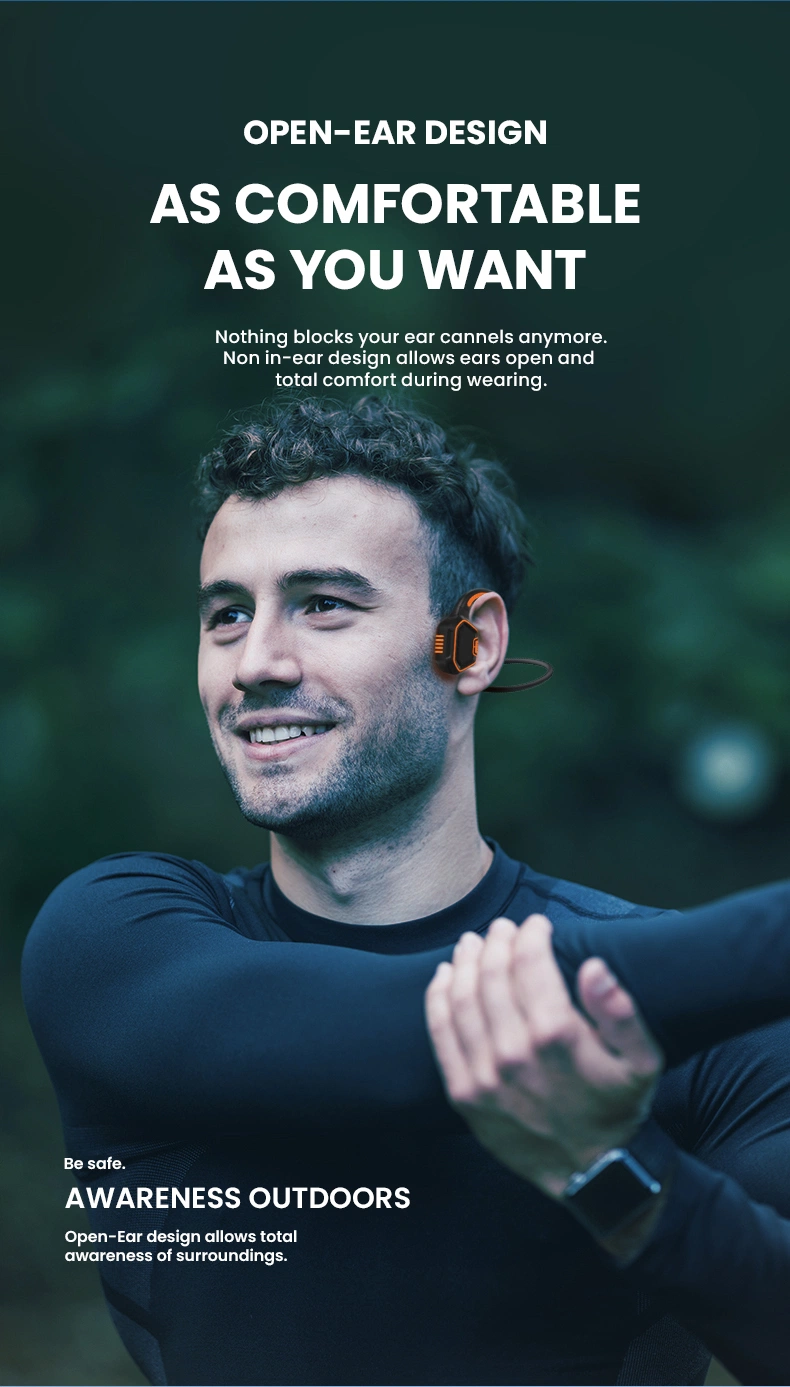 Protect Privacy Open-Ear Running Wireless Headset Bone Conduction Earphone Neckband Earphones