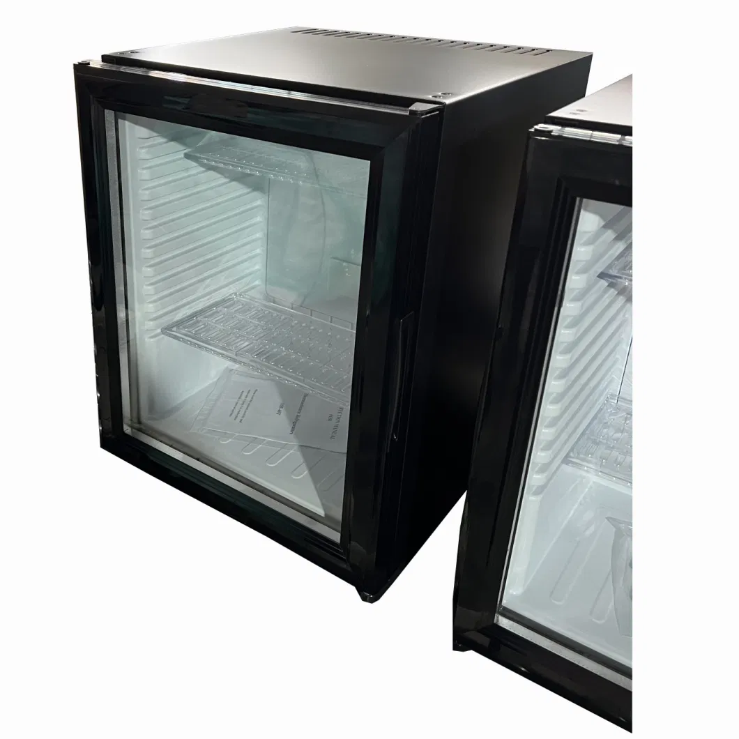 Table Top Mini Fridge Glass Door Minibar for Guest Room and Office