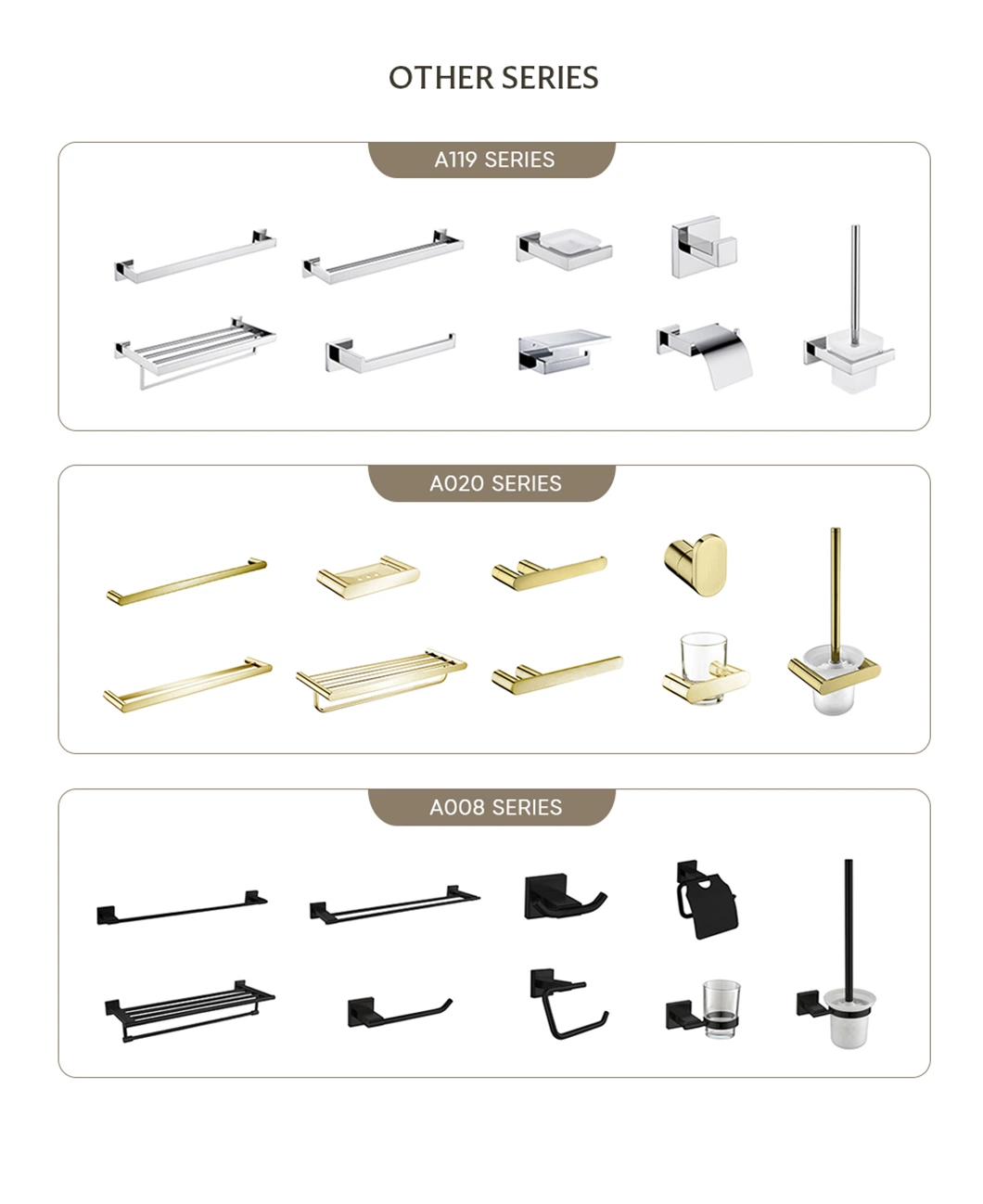 Towel Bar Bathroom Hardware Accessories Set Wall Mounted