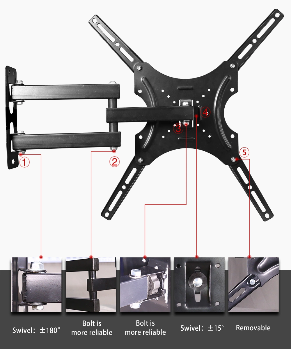 Premium 14&quot;-55&quot; 180 Degrees Swivel TV Mount Tilt TV Bracket