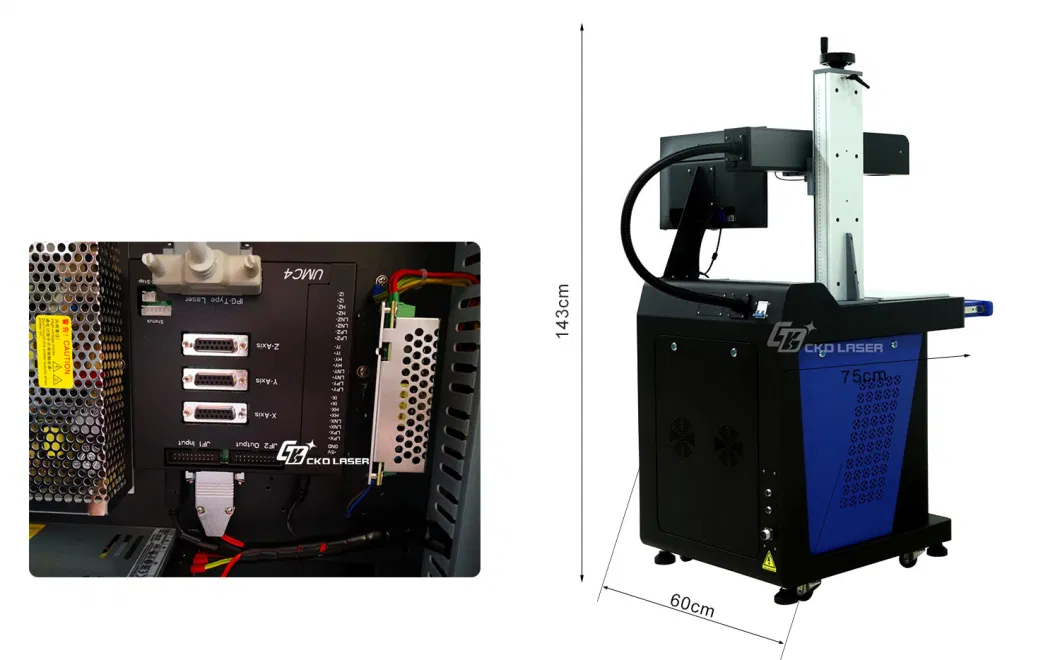 2.5D 3D 50W 60W 100W Jpt Mopa Fiber Laser Marking Machine (Option for a motorised X-Y axis)