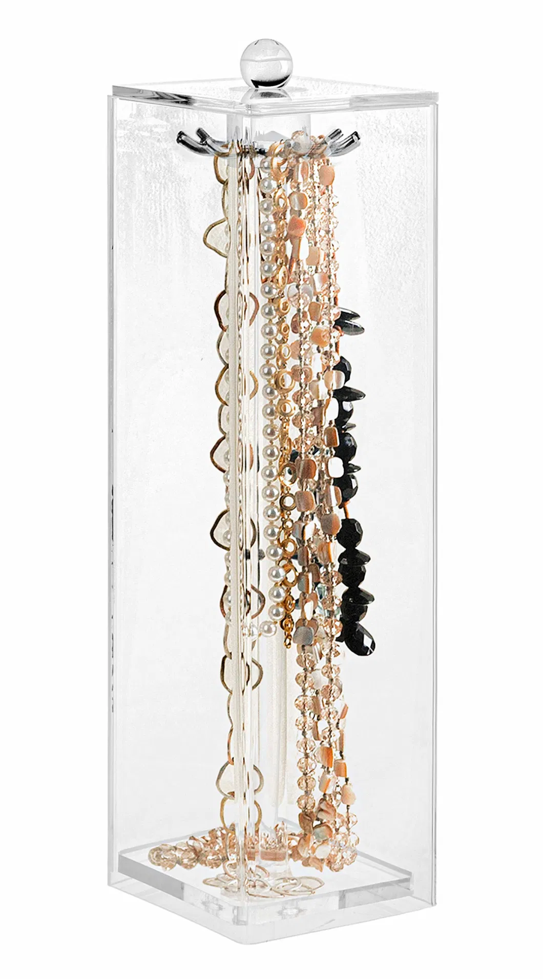 Stock Your Home Long Necklace Holder with 12 Hooks Acrylic Jewelry Organizer Necklaces Stand and Display Case Jewelry Box for Chains Necklace Holder Box