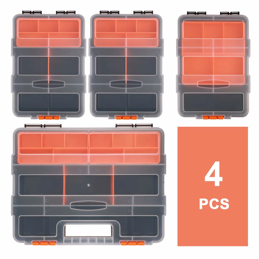 Hardware &amp; Parts Organizers 4 Piece Set Toolbox Compartment Small Parts Organizer Versatile and Durable Storage Tool Box