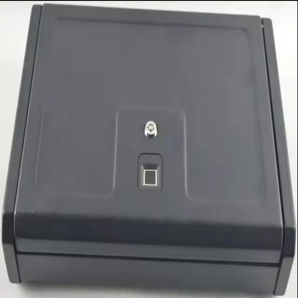 Black Master Key Gun Safe Box Portable, 3.3 Kg Square Finger Gun Safes Guns Box Combination Safes