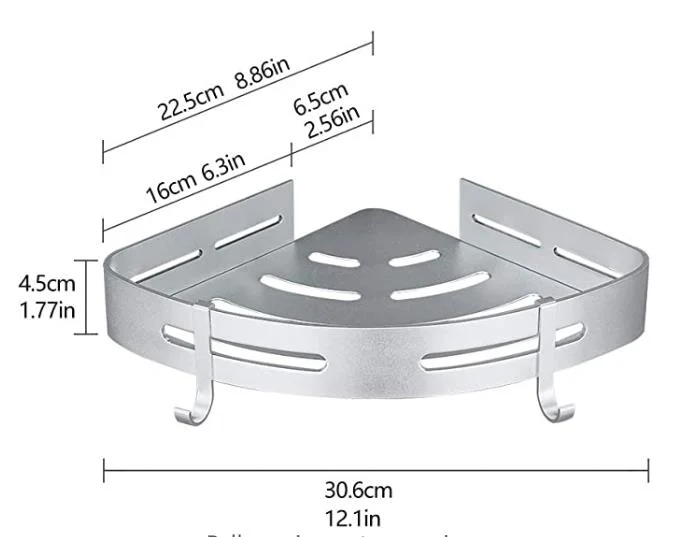 OEM Zamak Bathroom Rack SUS304 Storage Shelf Shower Corner Basket Toilet Triangle Basket