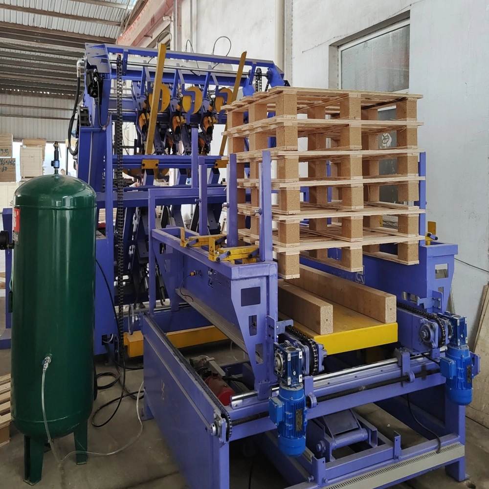 Manual Wood Pallet Magazine Dispenser Packing Machine