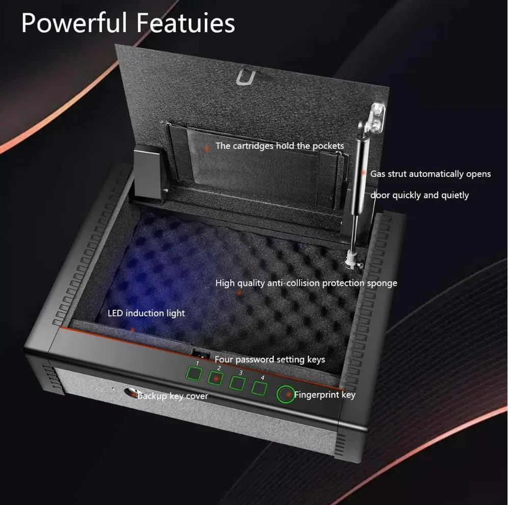 High Quality Safe Portable Quick Access Portable Gun Fingerprint Gun Safe Box