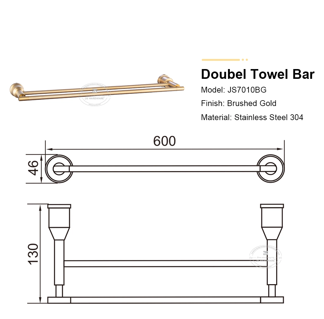 Hot Sales Hotel Single Bathroom Gun Grey Towel Bar Double Towel Bar