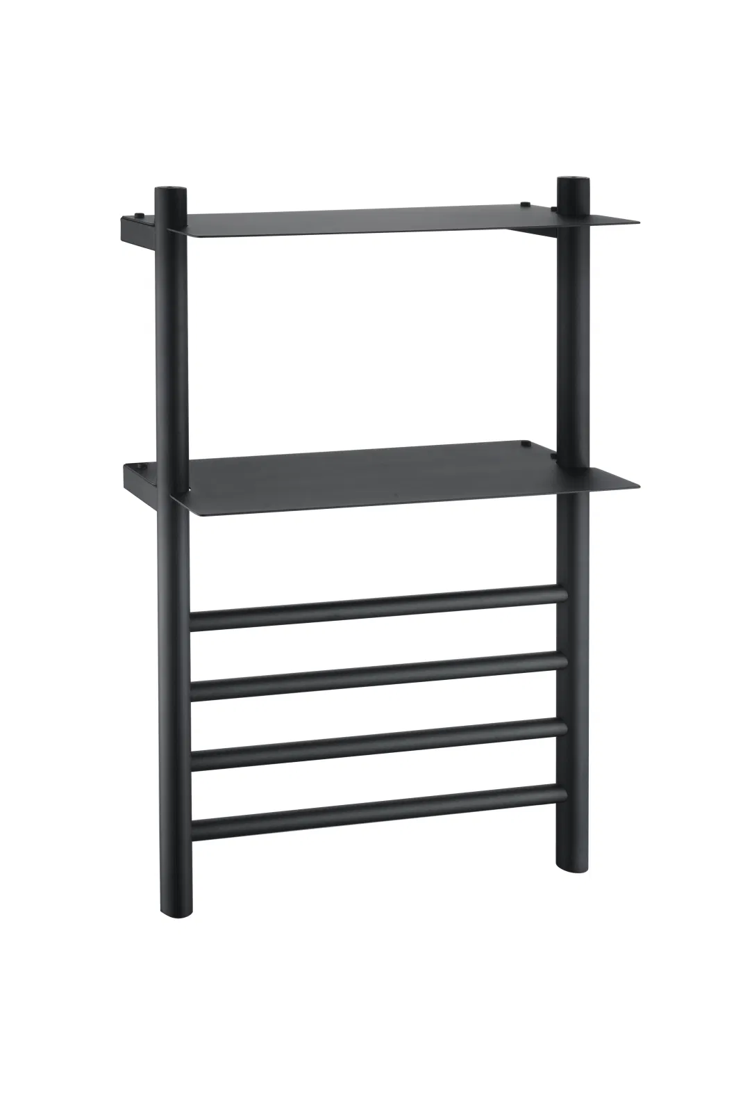 Durable Stainless-Steel Matte Black Bathroom Top Shelf 4 Bar Towel Heater Rack